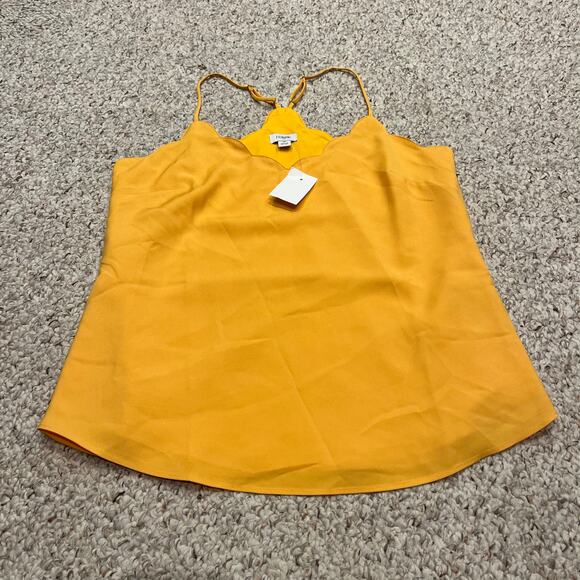 NWT J Crew Scalloped Cami Tank Top Sz 4 Gold Casual Career Fall - Picture 1 of 7
